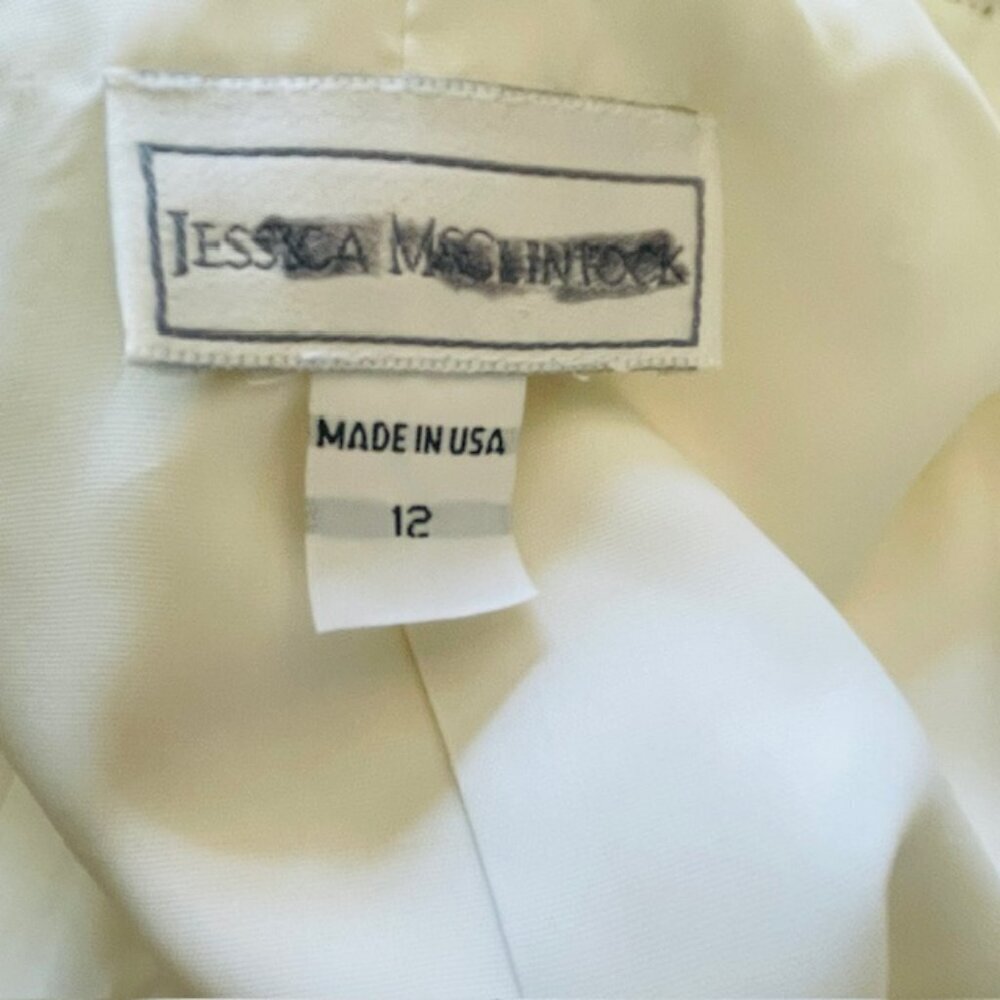 Jessica McClintock Vintage 90’s Ivory Lace Pearl Skirt Suit Bridal Shower Medium - Picture 6 of 10